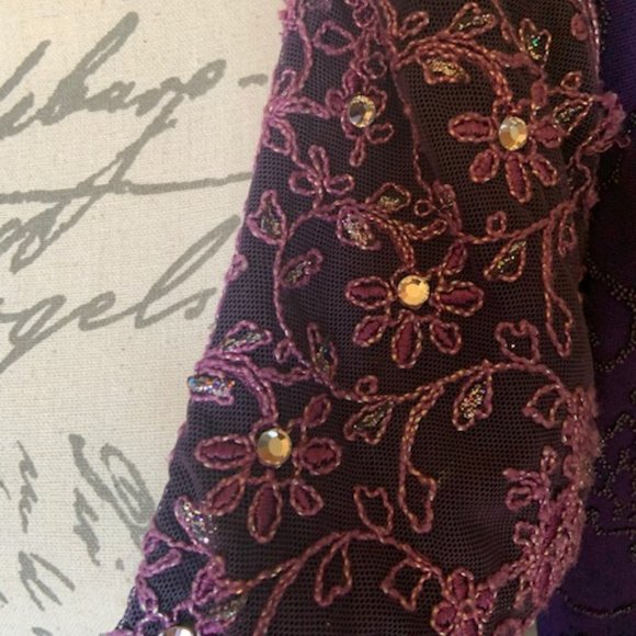 ONE OF A KIND VINTAGE Rhinestone beaded COAT/ sequined/ lace embellished jacket - Picture 8 of 9